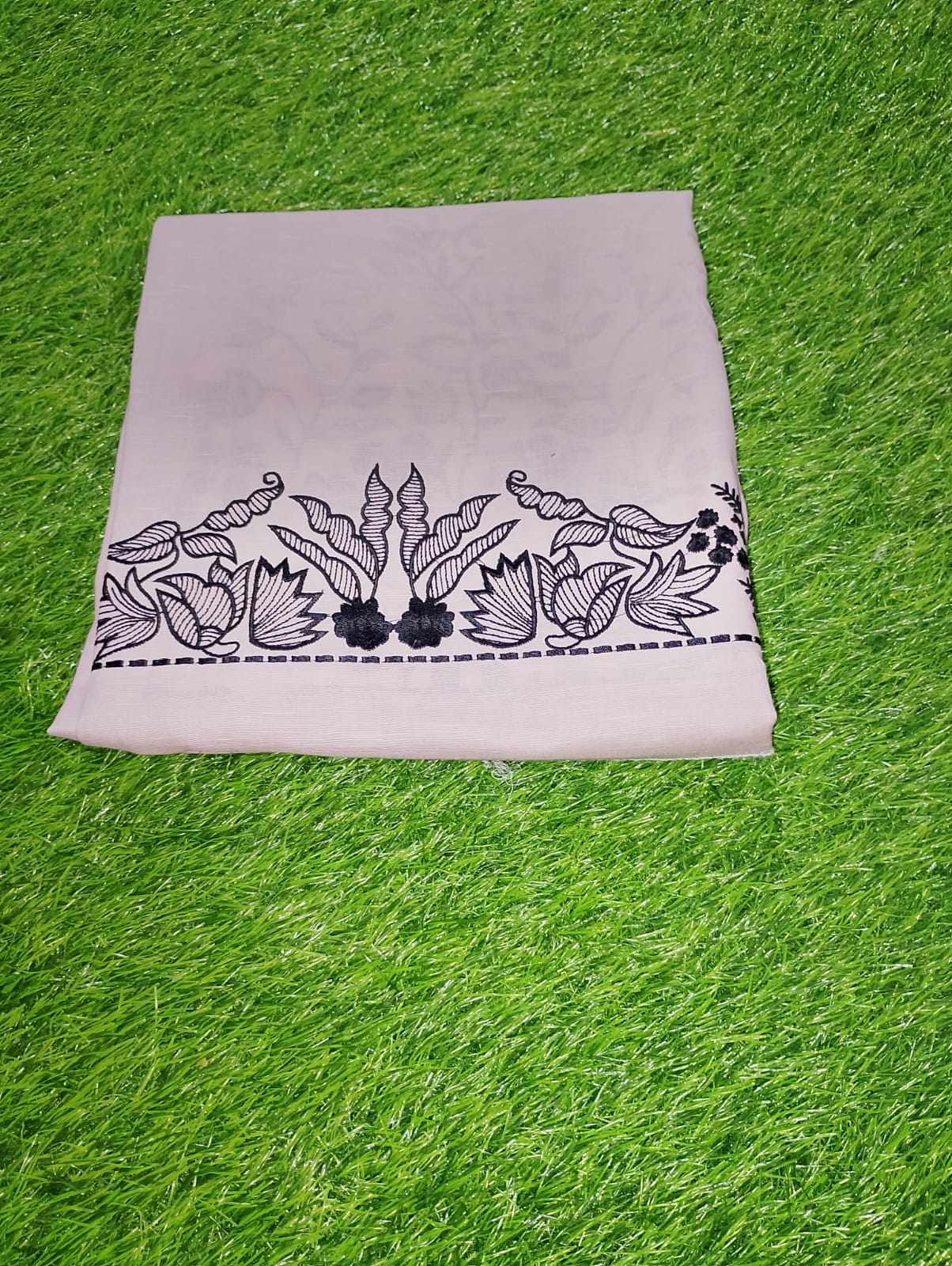 Cotton Machine embroidered suits