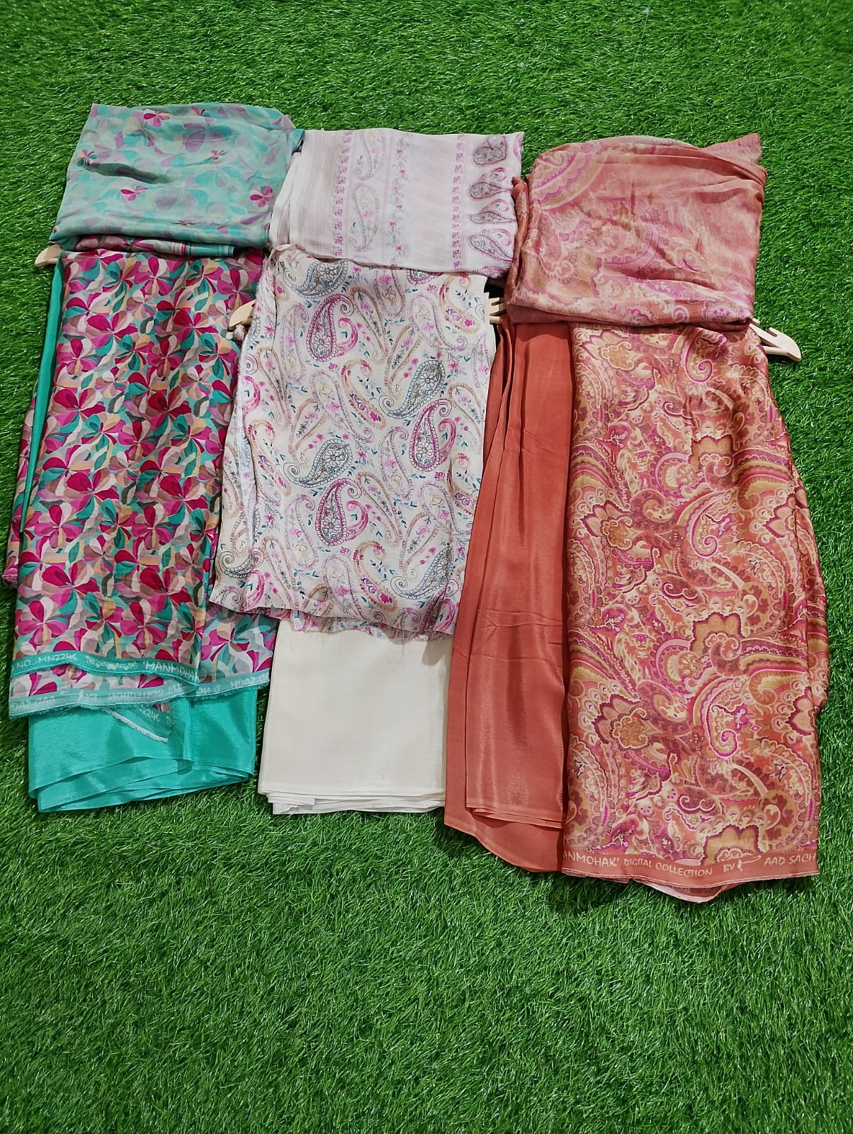 Satin orgenza dupatta suits