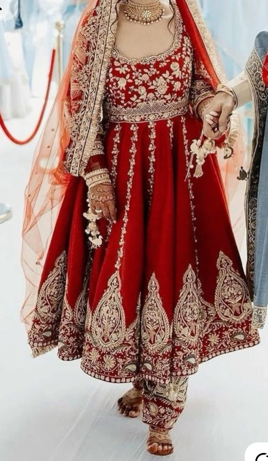Heavy blouse red lehnga