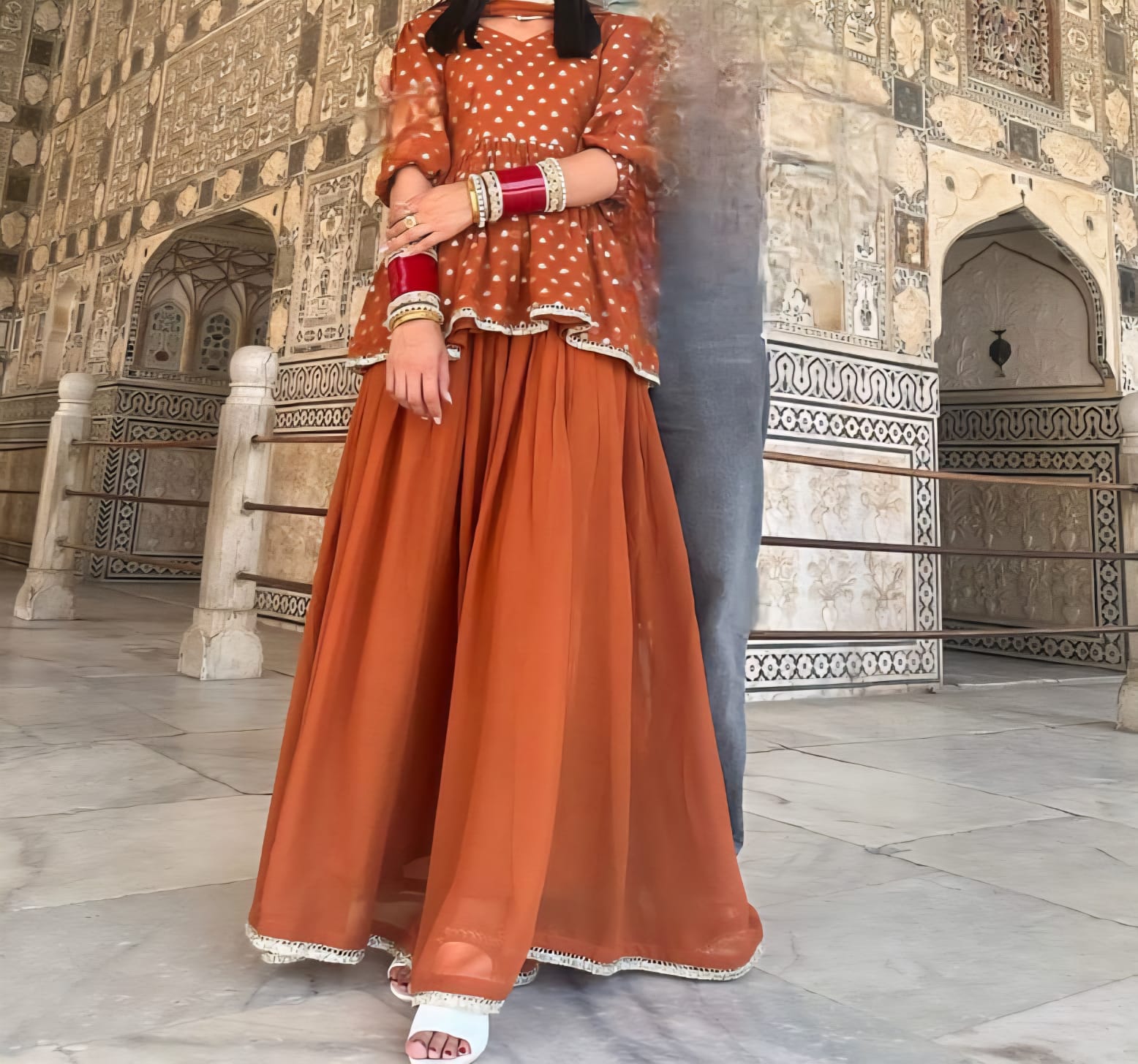 georgette paplum with shrara
