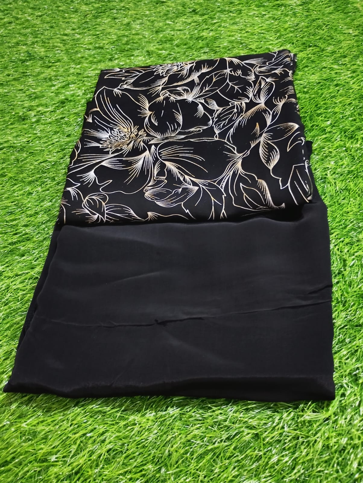 silver foiling georgette