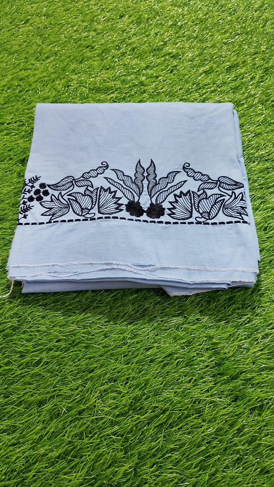 Cotton Machine embroidered suits