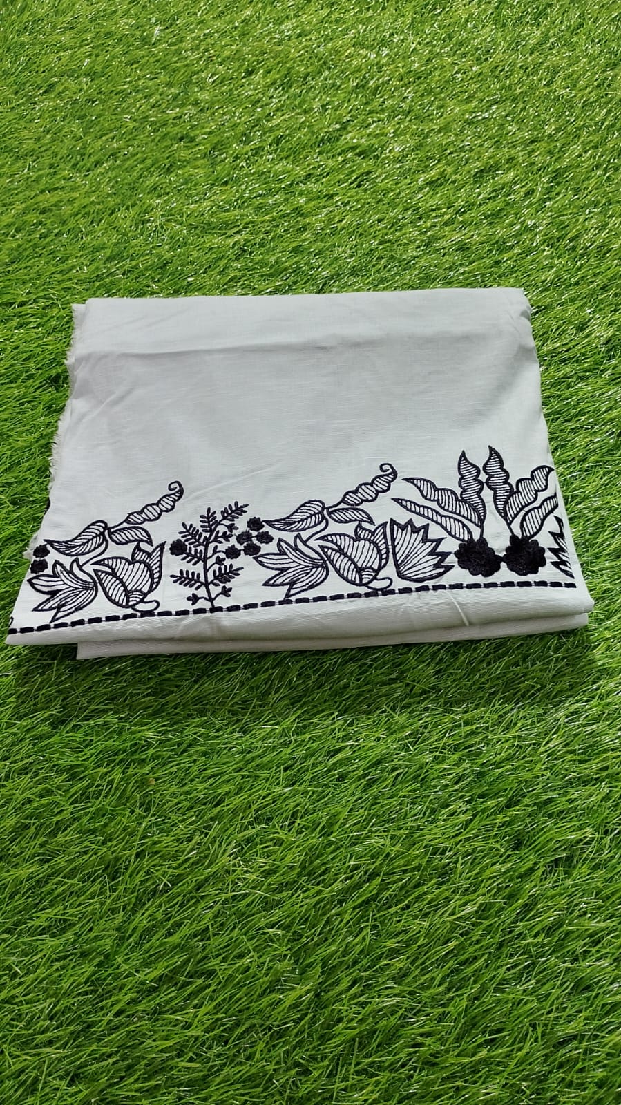 Cotton Machine embroidered suits