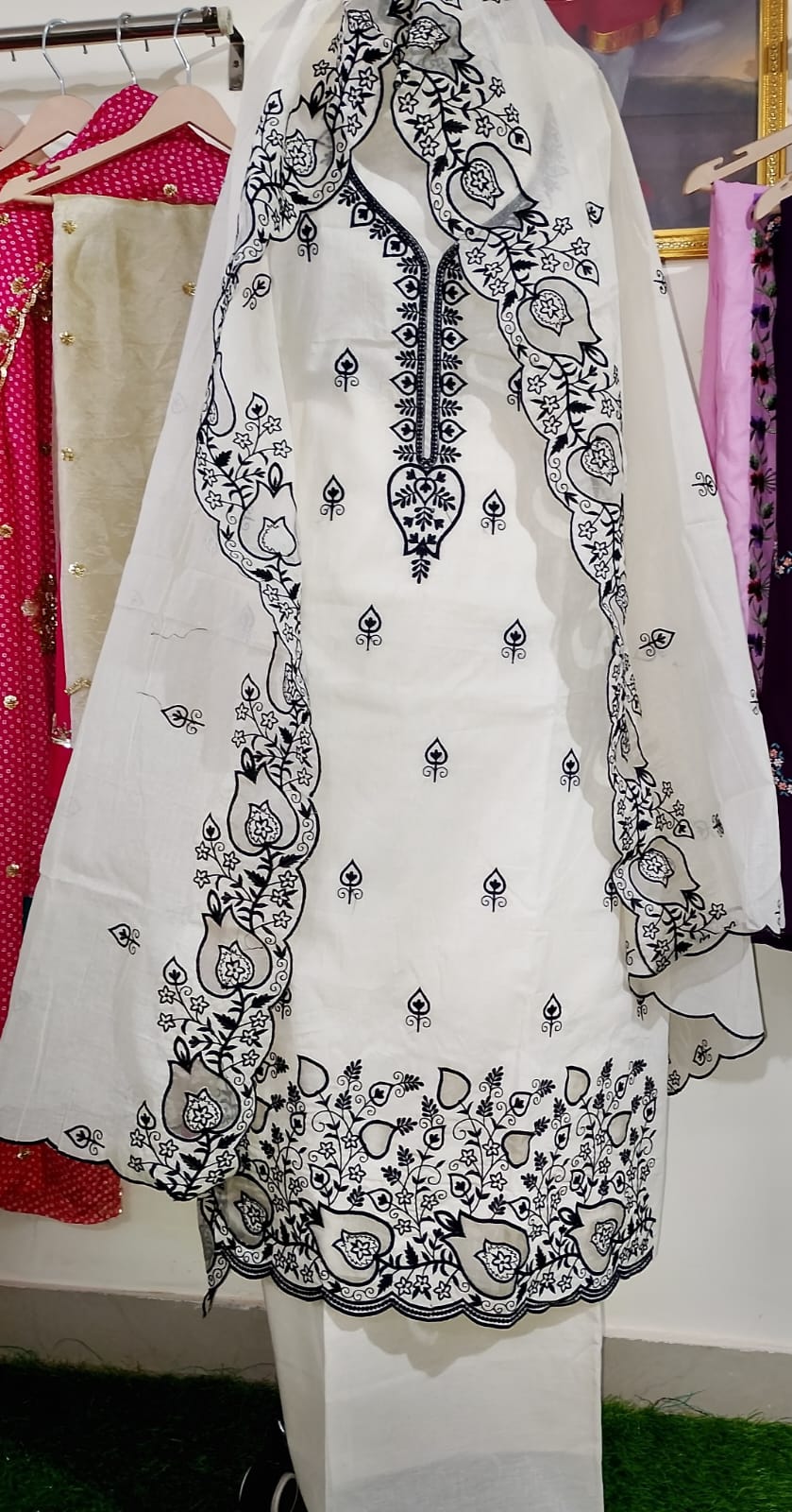 Eplique work dupatta suits