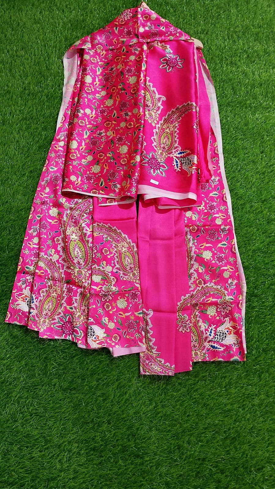 Satin orgenza dupatta suits
