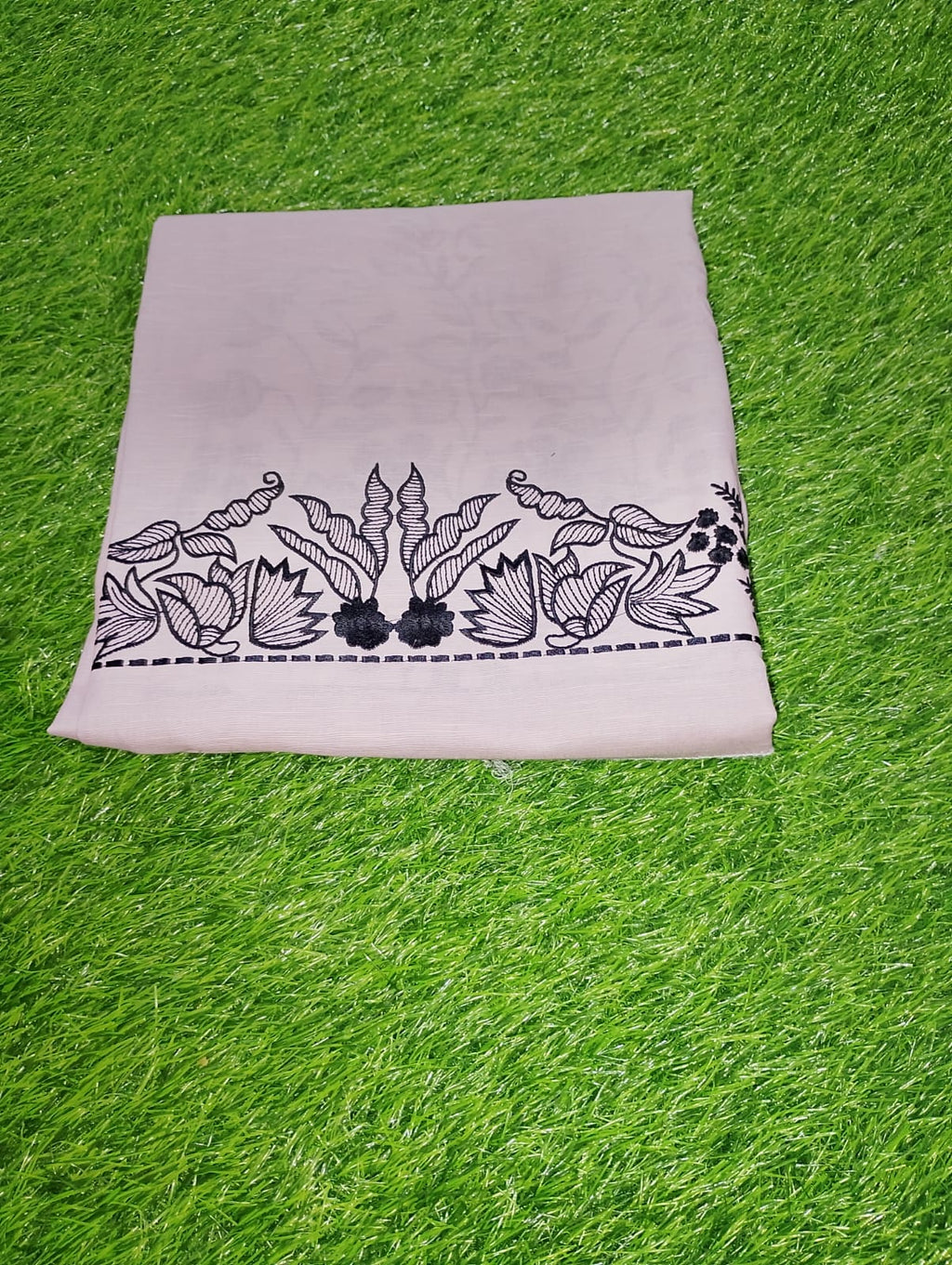 Cotton Machine embroidered suits