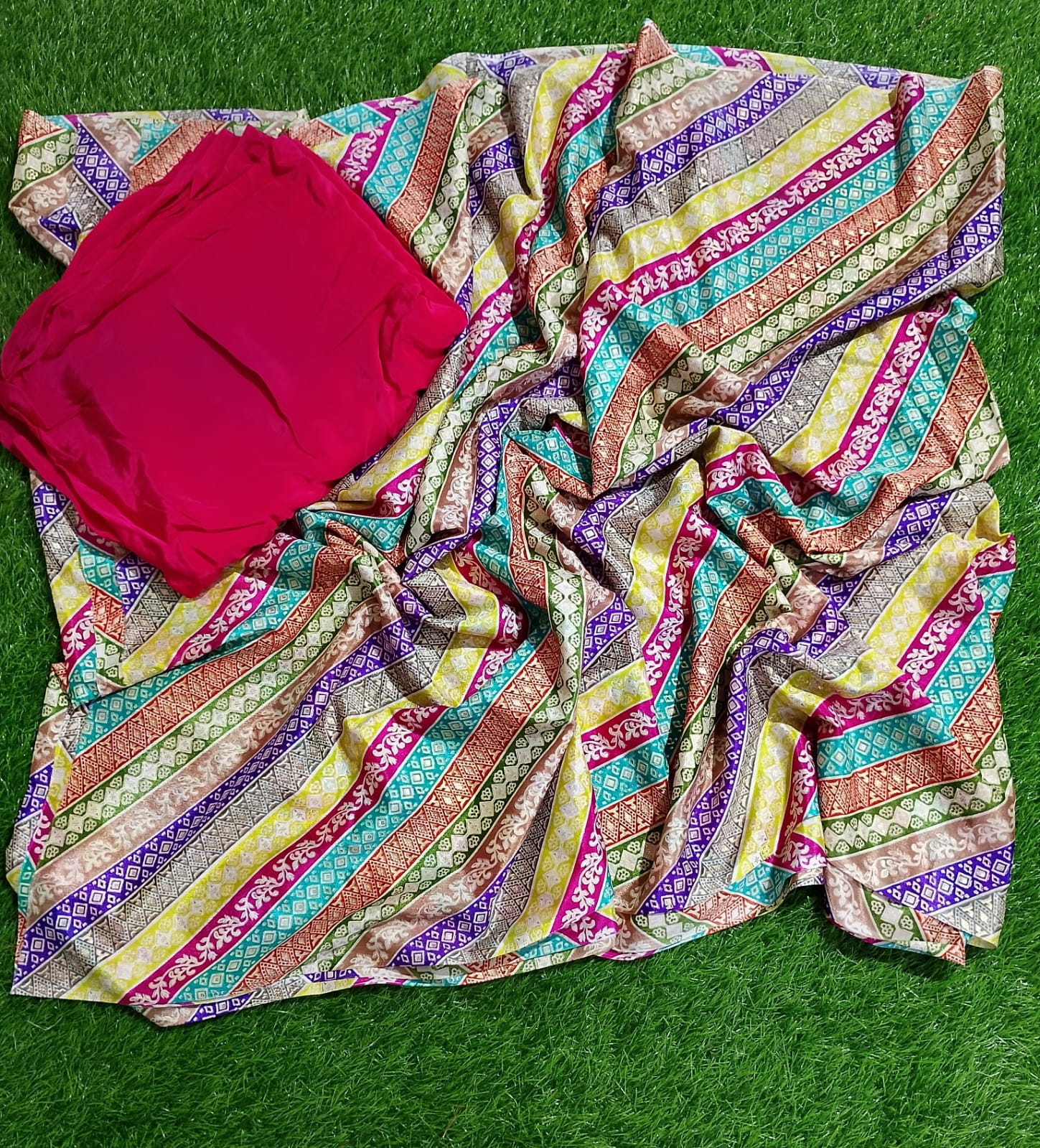 blocks printed dupattas with plain suit
