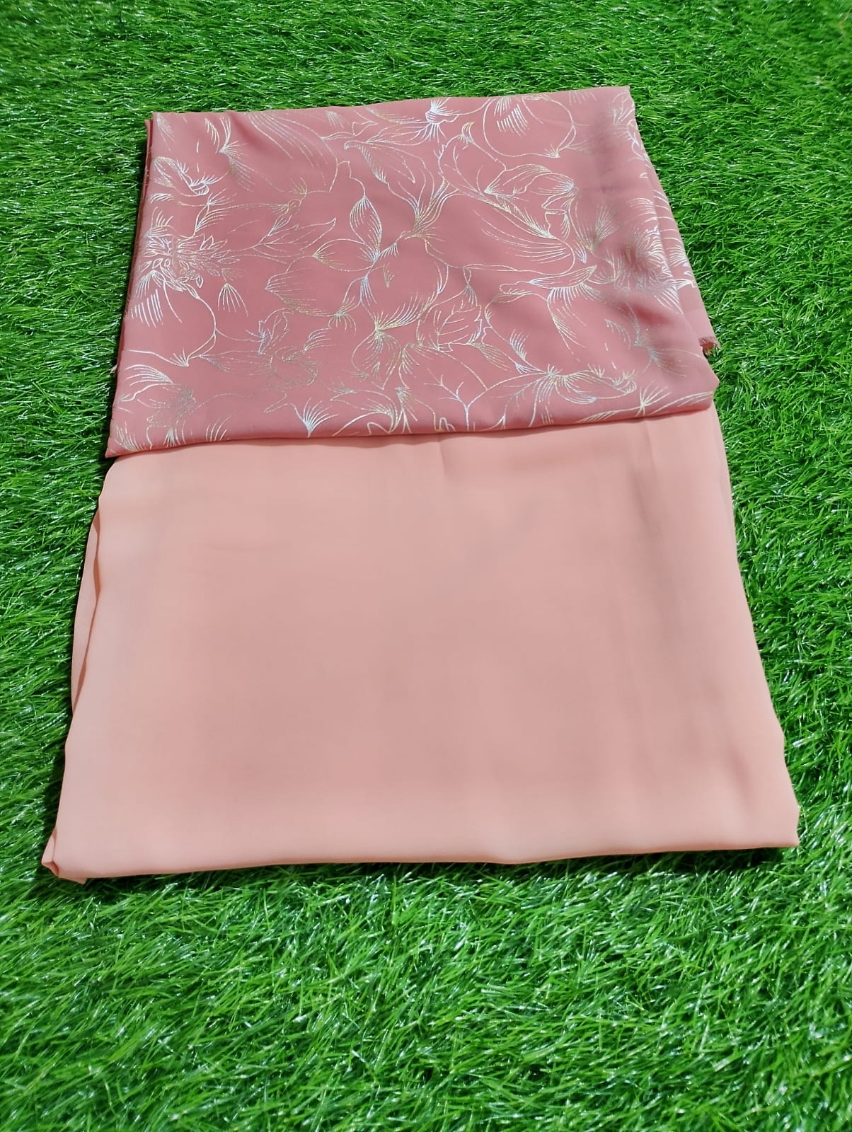 silver foiling georgette