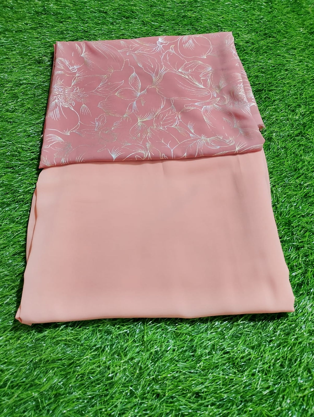 silver foiling georgette